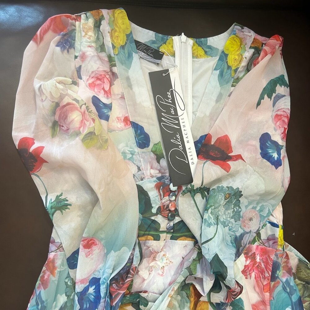 NWT Dalia MacPhee Floral Garden French Country Style Feminine Maxi Dress - Picture 12 of 16